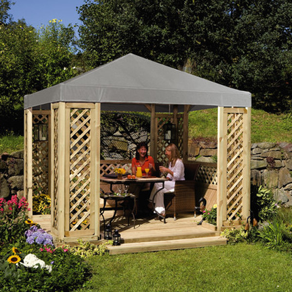 Pavillon Lindgren 4Eck Grundmodell Gartenhäuser MESEM.de