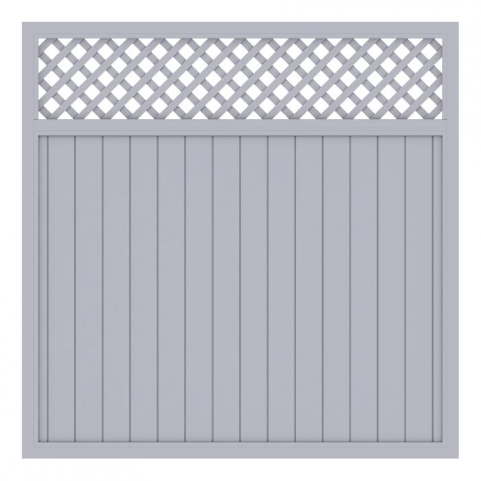 Sichtschutzzaun Riva grau 1821 Longlife 180x180 mit Gitter Zaun