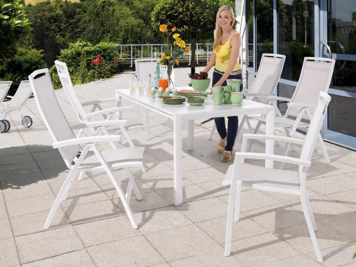 GartenmöbelSet Sieger Trento Weiss Gartenmöbel MESEM.de