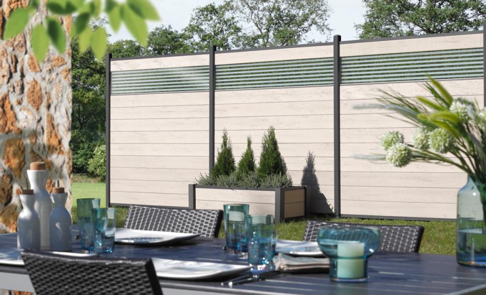 Zaun Traumgarten System WPC sand MESEM.de