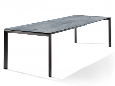 Sieger Tisch verlngerbar 180-290x100cm Eisengrau-Zement-graphit