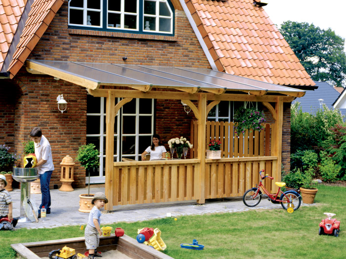 Skanholz Terrassenüberdachung Rimini B:434 x T:250cm | Terrassendächer