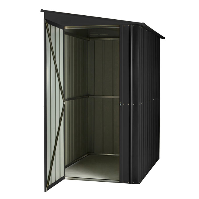 Globel Metall Gerätehaus 6x5 LeanTo anthrazit Gartenhäuser MESEM.de