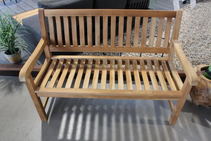 Zebra Yachtclub President-Bank 2-Sitzer 130cm aus Teakholz