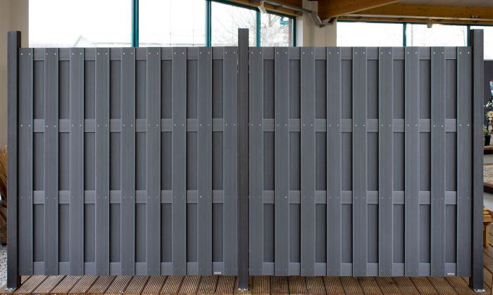 Zaun Traumgarten Jumbo WPC grau MESEMde Zaun Traumgarten Jumbo WPC grau MESEMde