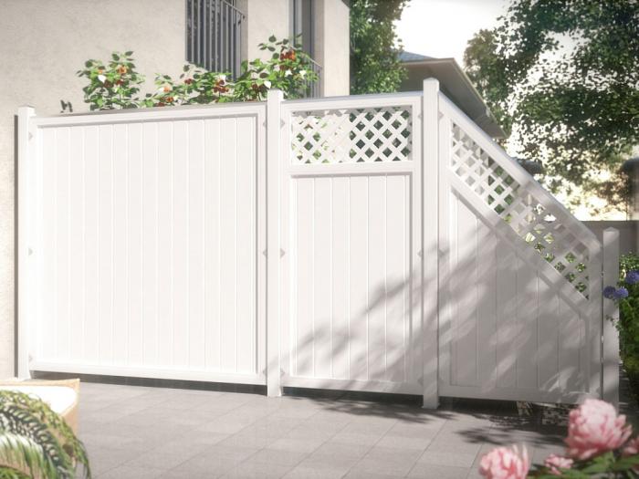 Sichtschutzzaun Riva weiß 1804 Longlife 180x180 | Zaun | MESEM.de Sichtschutzzaun Riva weiß 1804 Longlife 180x180 | Zaun | MESEM.de
