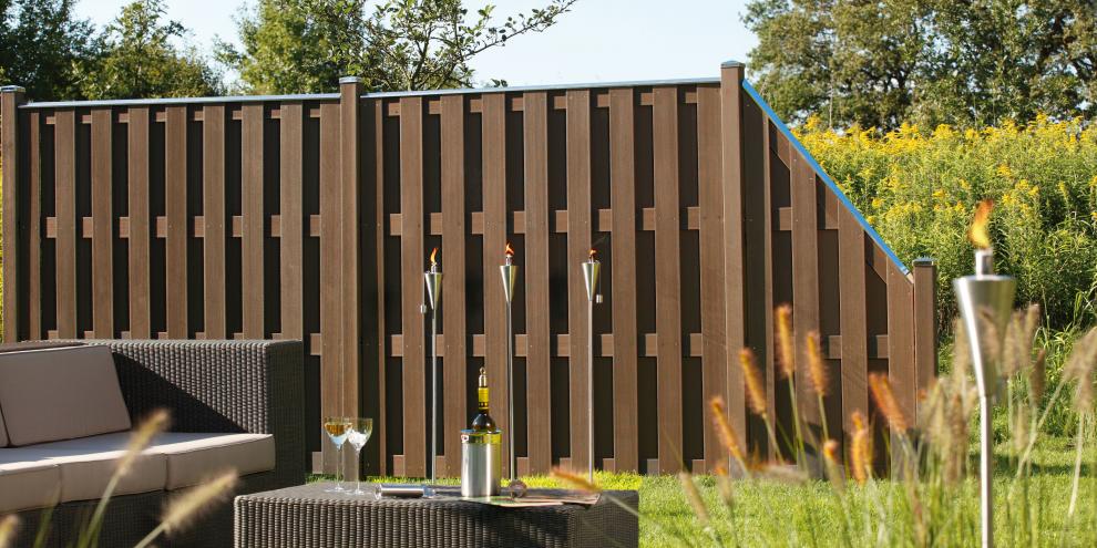 Zaun Traumgarten Jumbo WPC braun MESEM.de