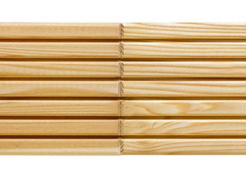 Terrassendiele Lärche 27x143mm beidseitig breit gerillt mit Kopfspundung