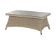 4Seasons Brighton Kaffeetisch 110x70x45cm, Geflecht Pure, mit Glasplatte