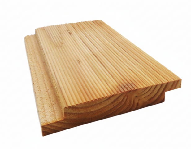 Wechselfalzbrett europ. L&auml;rche 21x145mm eins. glatt eins. geriffelt