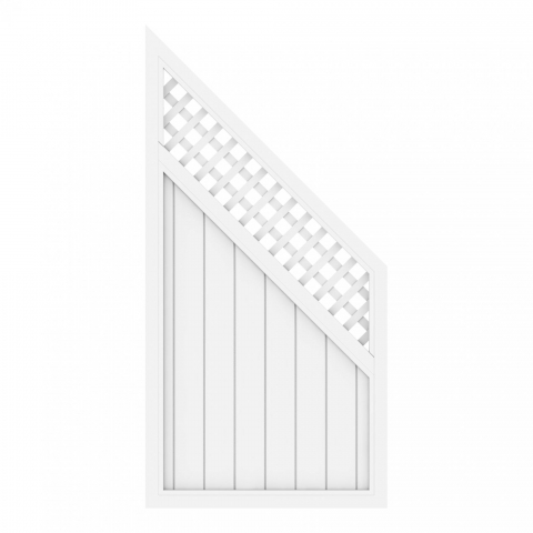 Sichtschutzzaun Riva wei 1820 Longlife 90x180-90 mit Gitter