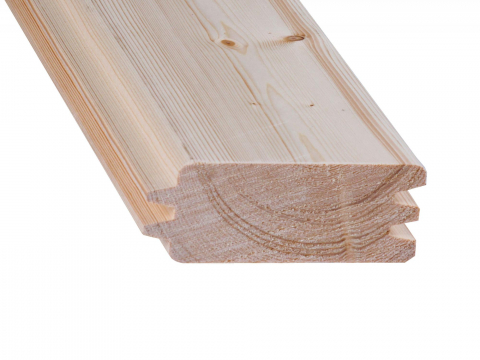 Blockbohle nordische Fichte 45x121mm mit doppel Nut und Feder (Abholartikel)