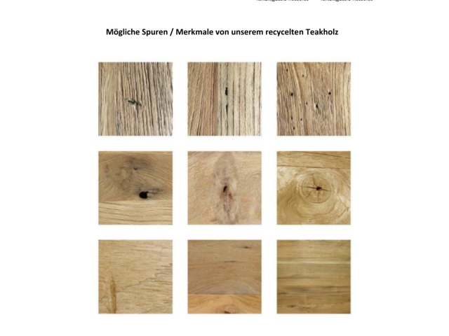 Zebra Naxos Tisch 160x90cm aus recyceltem Teakholz