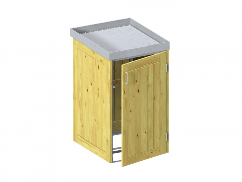 Binto Mlltonnenbox Nadelholz mit Pflanzschale