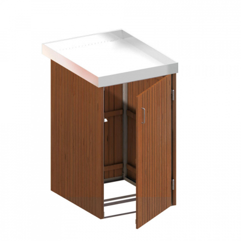 Binto Mlltonnenbox Hartholz mit Pflanzschale