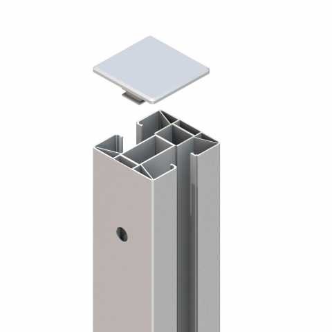 System Klemmpfosten 2313, silber - 193cm