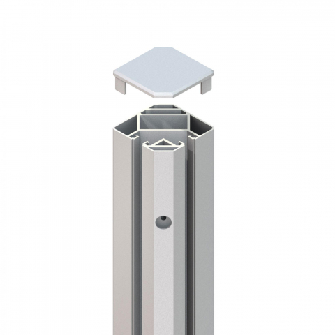 System Eck-Klemmpfosten 2315, silber 192,5cm