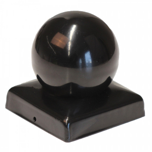 Pfostenkappe<br>Kugelform<br>Stahl schwarz<br>90x90mm