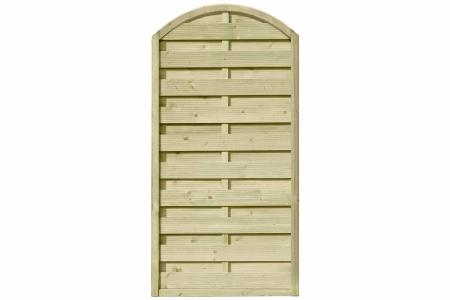 Dichtzaun Rundbogen 90x180-160cm kdi gr&uuml;n mit Leimholzbogen, Lamelle fein gerillt