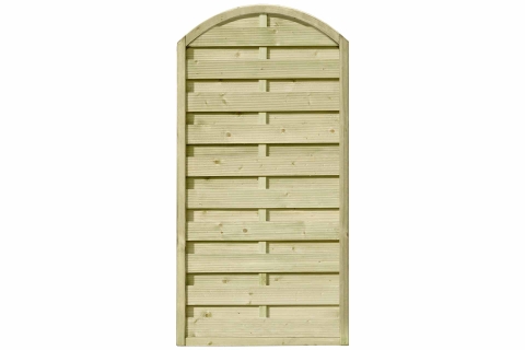 Dichtzaun Rundbogen 90x180-160cm kdi gr&uuml;n mit Leimholzbogen, Lamelle fein gerillt