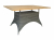 Zebra Status Tisch Grau-Schwarz 140x90cm mit Teakholz-Tischplatte