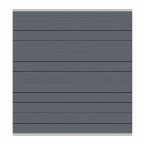 System WPC Zaunfeld-Set anthrazit, Silberleiste 2233  <br>178x184cm