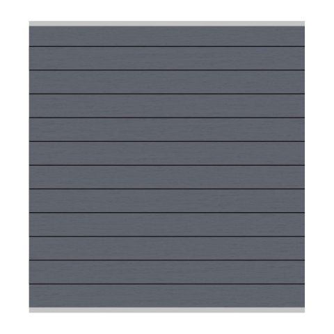 System WPC Zaunfeld-Set anthrazit, Silberleiste 2233 - 178x184cm