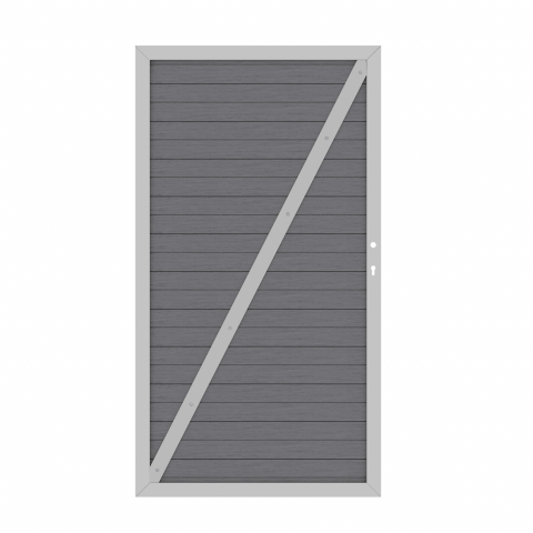 System WPC Tor anthrazit 2137, DIN links - 98x180cm