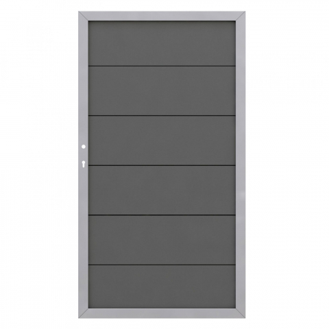 Design WPC Alu Tor anthrazit 2271, DIN links - 98x180cm