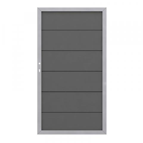 Design WPC Alu Tor anthrazit 2271, DIN links - 98x180cm