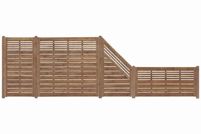 Zaun Sina 90x180cm mit Gitter Kiefer kdi braun 51153