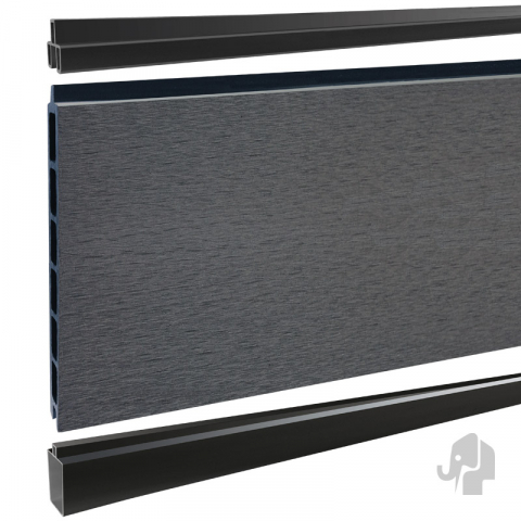 Elephant Steckzaun Modular 200 WPC steingrau, Leiste Anthrazit 180x195cm