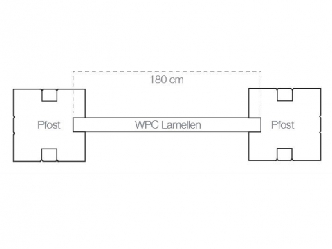 Elephant Steckzaun Modular 91 WPC steingrau 180x91cm, Leiste Anthrazit