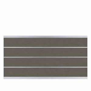 Elephant Steckzaun Modular EVO 91 WPC steingrau 180x91cm, Leiste Silber