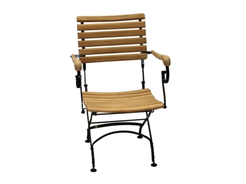 Zebra Gartenm&ouml;bel-Set Florence aus Teak-Eisen, 4 Klappsessel und 1 Tisch 120x80cm