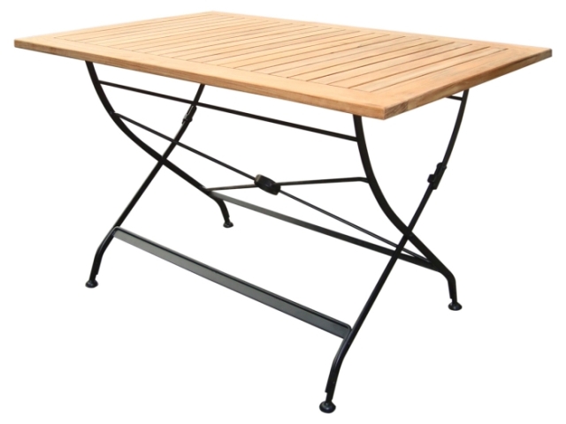 Zebra Gartenm&ouml;bel-Set Florence aus Teak-Eisen, 4 Klappsessel und 1 Tisch 120x80cm