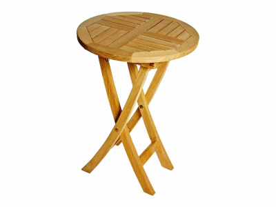 Zebra Poker Tisch rund Durchmesser 50cm, Höhe 74cm aus Teakholz