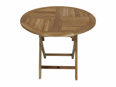 Zebra Poker Tisch rund 90cm aus Teakholz