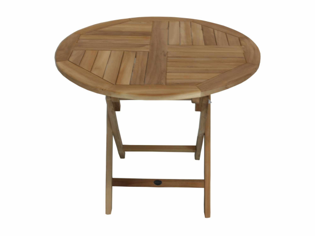 Zebra Poker Tisch rund 90cm aus Teakholz