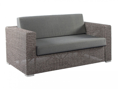 Alexander Rose Monte Carlo Lounge Sofa 150cm, Geflecht Grau mit Kissen