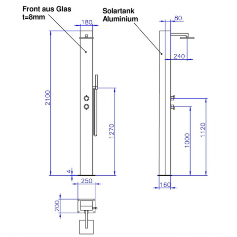 Ideal Gartendusche Tobago Solar