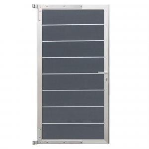 Elephant Zauntor Modular 180 WPC steingrau 90x176cm, Leiste Silber inkl. Beschlag