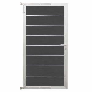 Elephant Zauntor Modular EVO 180 WPC steingrau 90x176cm, Leiste Silber inkl. Beschlag