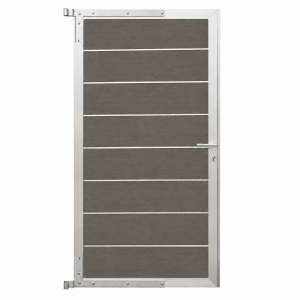 Elephant Zauntor Modular EVO 180 WPC steingrau 90x176cm, Leiste Silber inkl. Beschlag