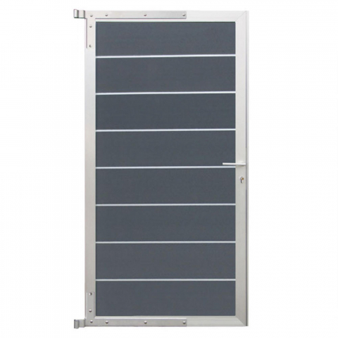 Elephant Zauntor Modular 180 WPC steingrau 90x176cm, Leiste Silber inkl. Beschlag