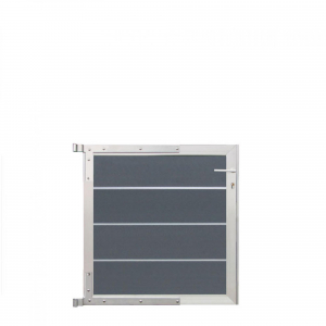 Elephant Zauntor Modular 91 WPC steingrau 90x93cm Leiste Silber - DIN links inkl. Beschlag