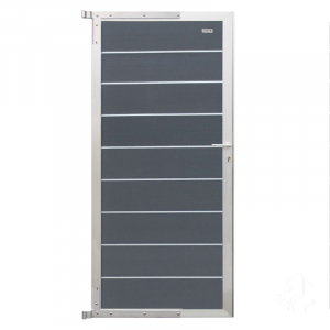 Elephant Zauntor Modular 200 WPC steingrau 90x197cm, Leiste Silber inkl. Beschlag
