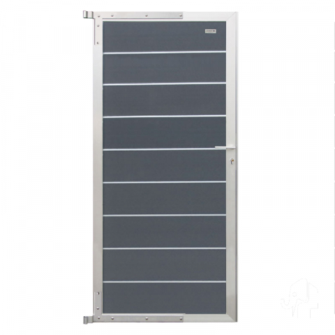 Elephant Zauntor Modular 200 WPC steingrau 90x197cm, Leiste Silber inkl. Beschlag