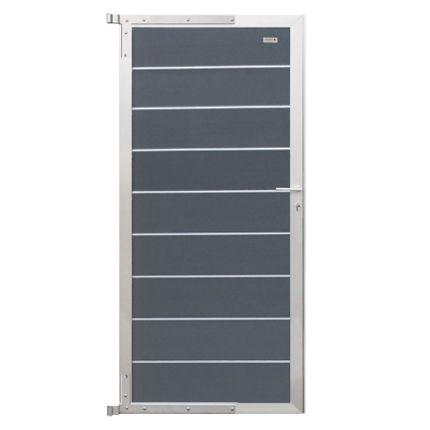 Elephant Zauntor Modular EVO 200 WPC steingrau 90x197cm, Leiste Silber inkl. Beschlag