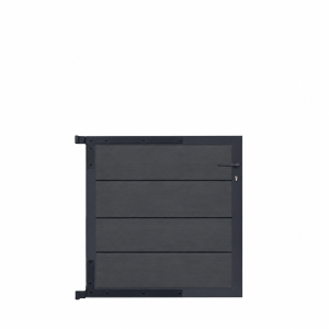 Elephant Zauntor Modular EVO 91 WPC steingrau 90x93cm, Leiste Anthrazit - DIN links inkl. Beschlag